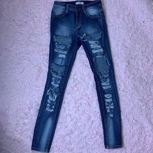 Cello Blue Ripped Jeans